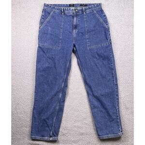 Cotton On Jeans Mens 36x29 Blue Patch Pocket Carpenter High Rise Relaxed Fit